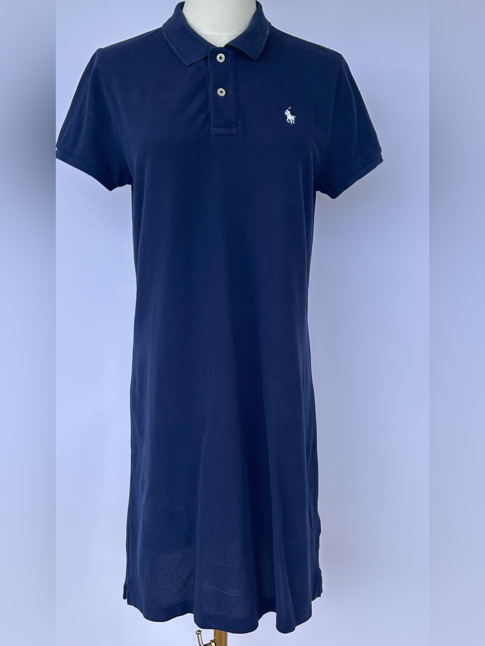 Polo Ralph Lauren Women’s The Mesh Mini Polo Dress Newport Navy Size Medium